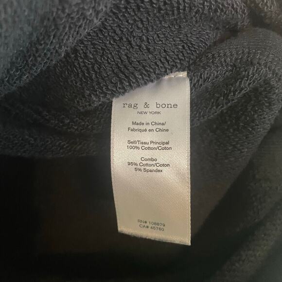 Rag & Bone Black Cotton Sweatshirt Skirt Drawstring Pencil Skirt Midi Size XXS - Picture 5 of 7